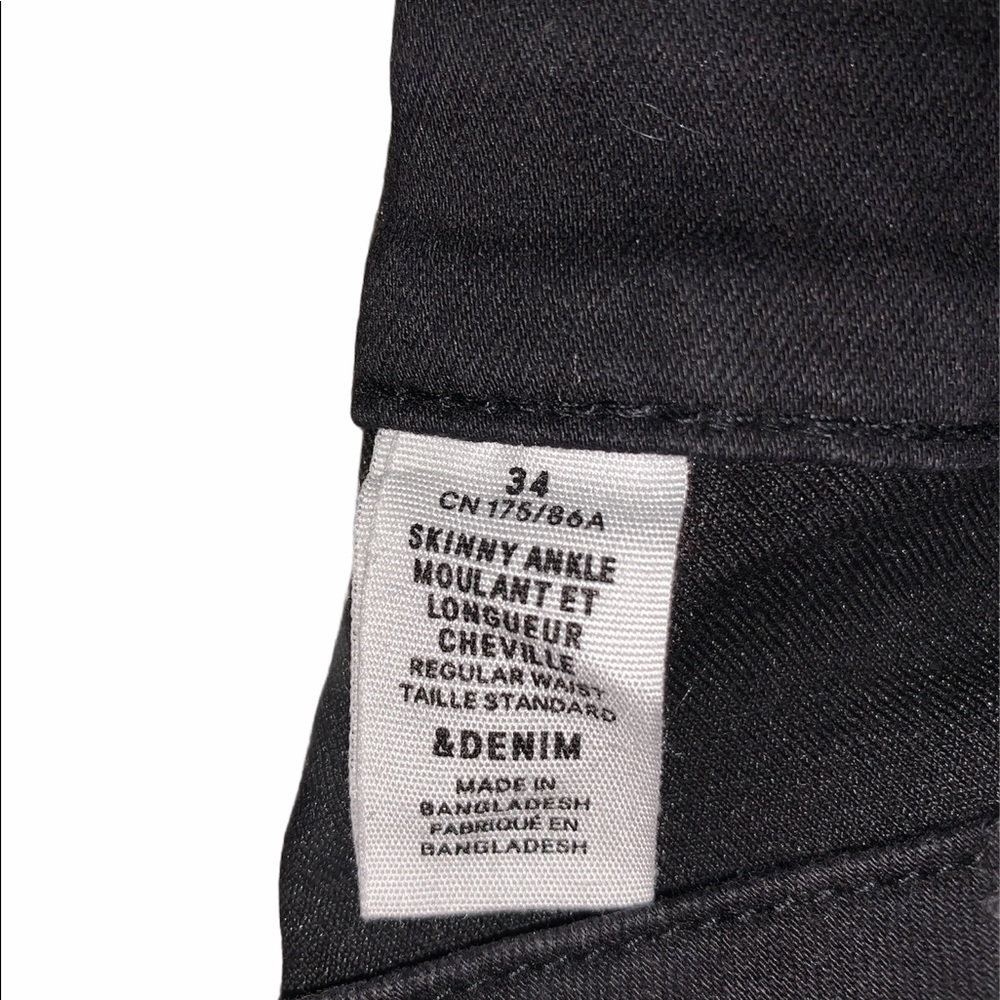 H&M Skinny Ankle Tegular  Women Waist Black Denim